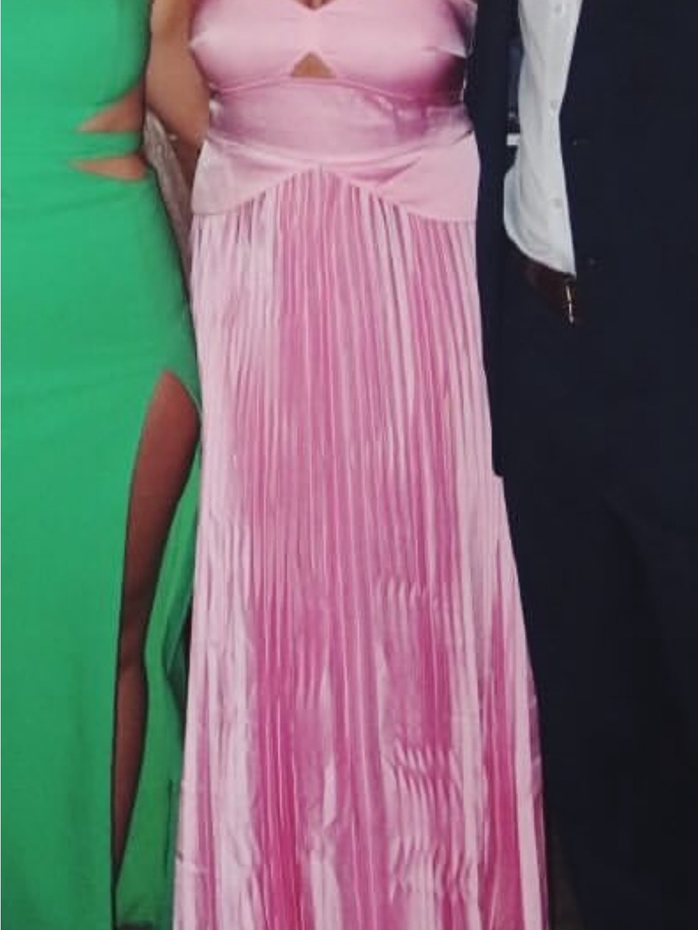 Showpo Pink Pleated Maxi Dress with Cutout Bodice